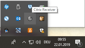 Citrix Receiver in der Taskleiste
